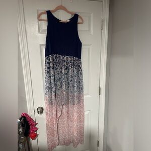 Xhiliration Maxi Dress Lace and Chiffon